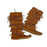 Minnetonka Womenï¿½s Size 9 Suede Fringe Boots
