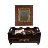 Decorative Mirror & Wine Accessory Serving Tray