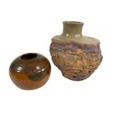 Bar Harbor Pottery Vase & Signed Jenk Vessel