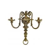 Solid Brass Three-Arm Wall Sconce, Hard Wired