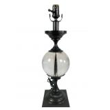 Crystal Ball Table Lamp, 22 Inch, Black & Pol