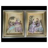 Framed Victorian Fabric Artworks