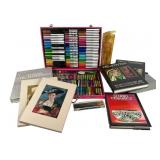 Art Supply Set & Art Book Collection Lot