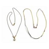 Two 14K Gold Necklaces: Trifari Pearl