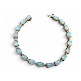 14k Gold Opal & Diamond Bracelet