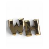14K Yellow Gold WK Initial Pin