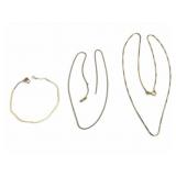 14k Gold Dainty Necklaces & Bracelet