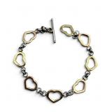 14k CYTI Triple Toned Heart Bracelet