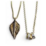 Two Milor 925 Vermeil Necklaces Diamonds