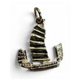 14K Gold Boat Pendant