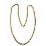 14K Gold Double Ring Link Necklace