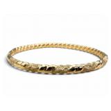 14K Hollow Hinged Bangle