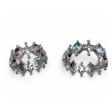 Sterling Pink Tourmaline & Topaz Rings