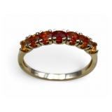 14K Gold Fire Opal Band Ring
