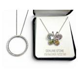 Sterling Gemstone & Diamond Necklaces