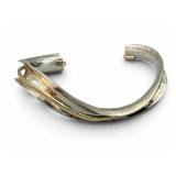 C. Leslie Smith Silver, 14k GF Modernist Cuff