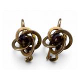 10K Gold Antique Garnet Style Earrings