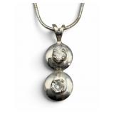 14k Diamond Pendant on 20" Snake Chain