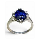 10K Blue Spinel Style Ring, Size 6