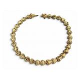 14k Gold Cut Heart Link Bracelet