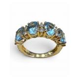 14K Aquamarine & Diamond Ring