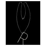 14k Snake Chain & Vermeil Diamond R Pendant