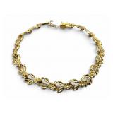 MA 14k Gold 7" Floral Articulated Bracelet