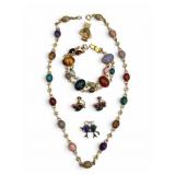 WRE 14K Gold Filled Scarab Jewelry Set