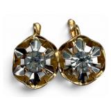 18K Gold Earrings with Faux Stones