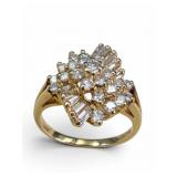 14K Stylecrest Mixed Diamond Cluster Ring