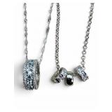 Sterling & Topaz Gemstone Necklace Pair