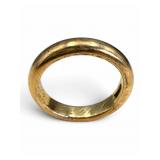 Heavy Antique 18k Gold Inscribed Band Ring