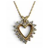 14K Diamond Heart Necklace
