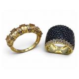Vermeil Spinel & Citrine Rings, 2 Pieces