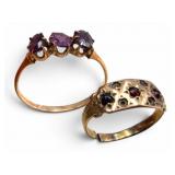 Two Antique 10K Rings with Stones
