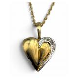14k Gold & Diamond Heart Necklace