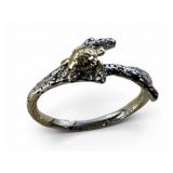 14K Two-Tone Gold Turtle & Coral Branch Ring