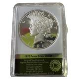 US 1921 Peace Dollar Silver-Plated Proof Medal