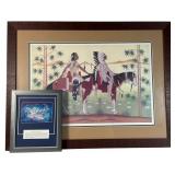Oscar Howe Pair Framed Prints w/ Sioux Riders