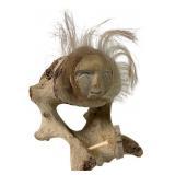 Alaskan Native Carved Whale Bone Sculpture w/ Drum