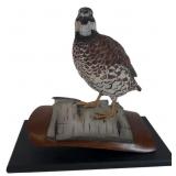 Mark Yundt Carved Wood Bobwhite Quail Sculpture