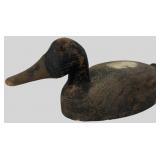 Hollow-Carved Wood Black Duck Working Decoy