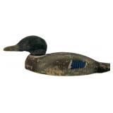 Antique Folk Art Wood Mallard Drake Decoy