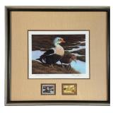 Nancy Howe 1991 Duck Stamp Print w/ Gold Medallion