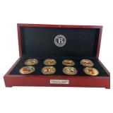 Set 8 Bradford Exchange 24K John Wayne Medallions