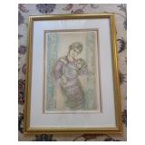 Edna Hibel Fair Alice & Baby Signed Lithograph