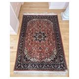 Persian Qom Silk Floral Medallion Rug