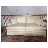 Vanguard Upholstery Gold Damask Camelback Sofa