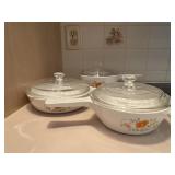 Corning Ware Wildflower Cookware Trio & Glass Lids