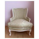 Ethan Allen Louis XV Style Damask Bergere Armchair
